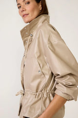 Faux Leather Bomber
