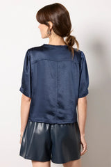 Tilly Satin Zip Up Top