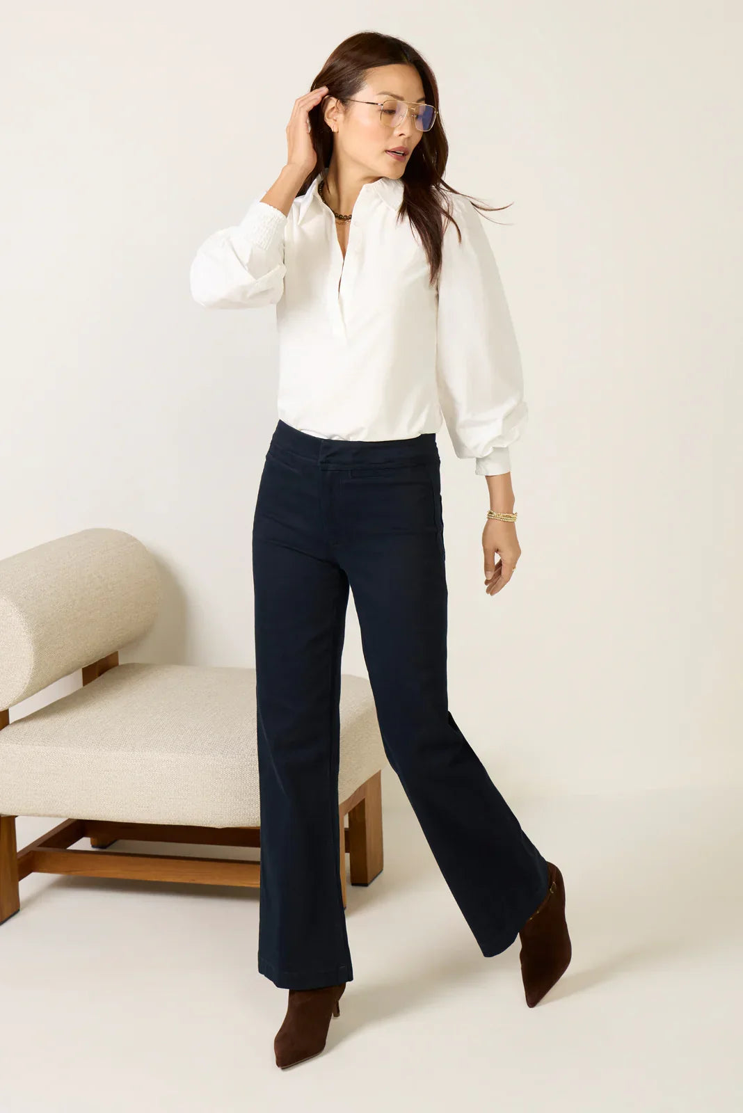 Leenah Welt Pocket Wide Leg Trouser