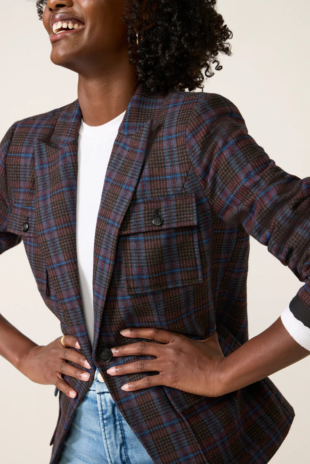 Jackie Plaid Blazer