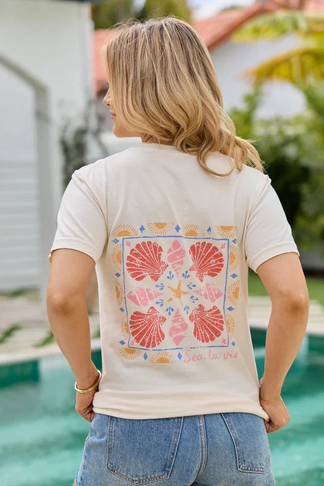 Sea La Vie Ivory Graphic Tee