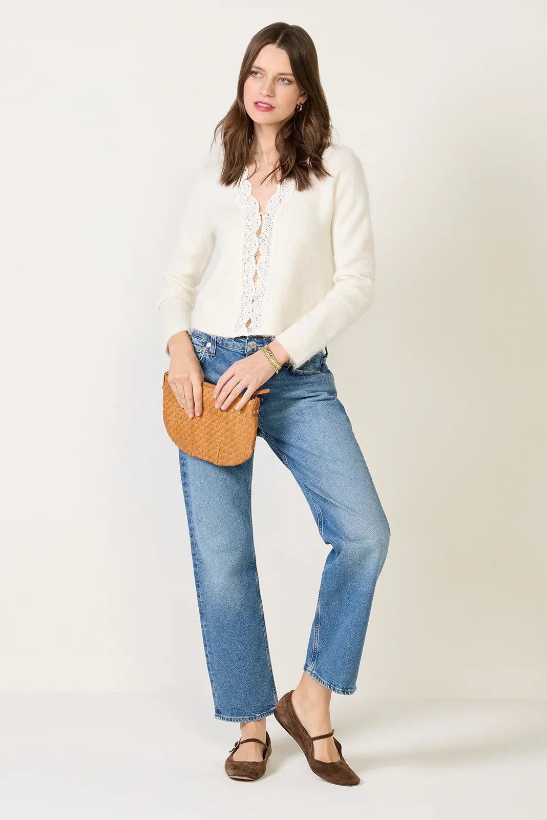 Mer Lace Trim Cardigan