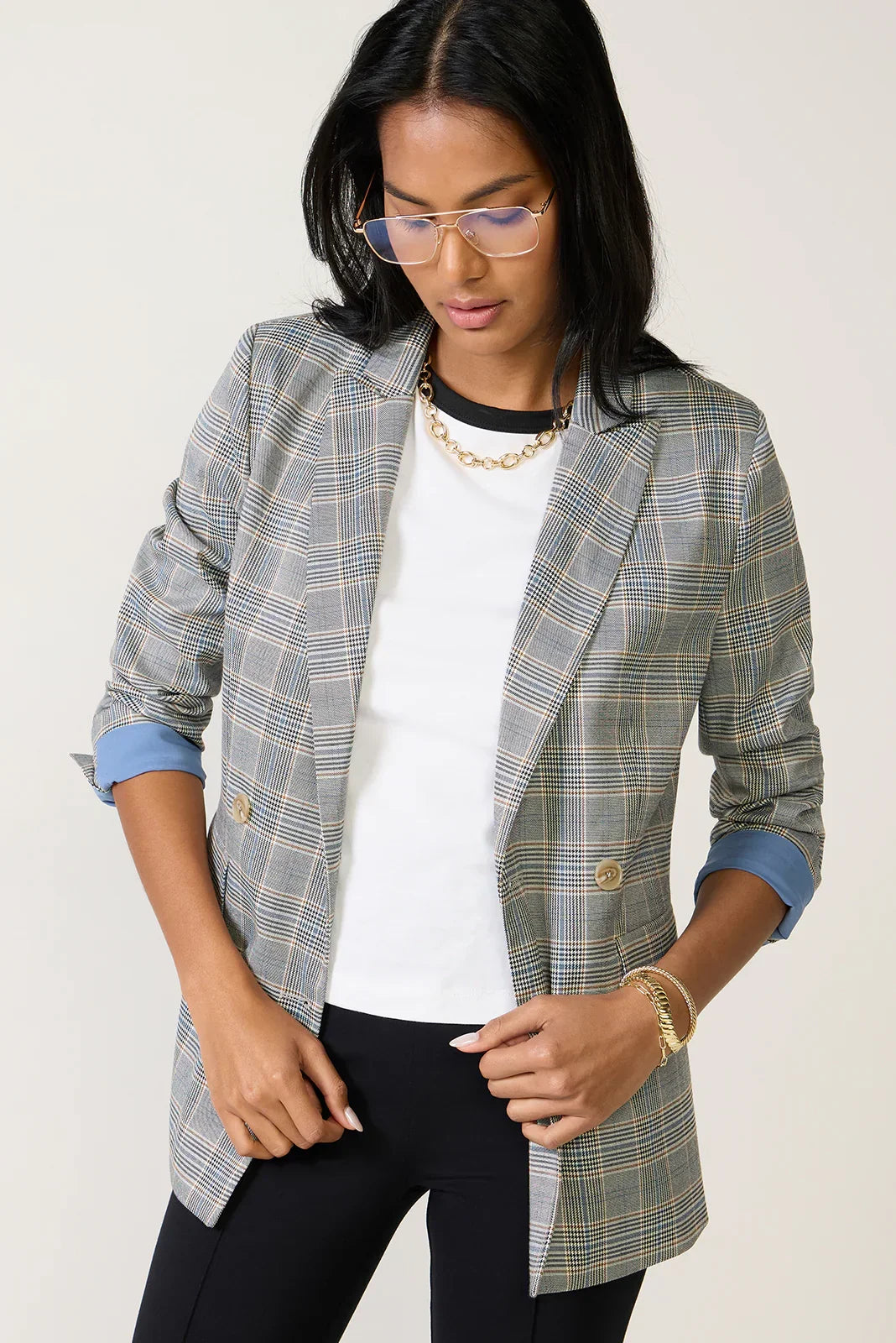 Marcia Plaid Blazer