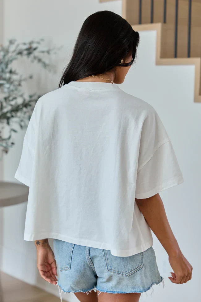 Perfect Staple Ivory Soft Knit Pocket Tee