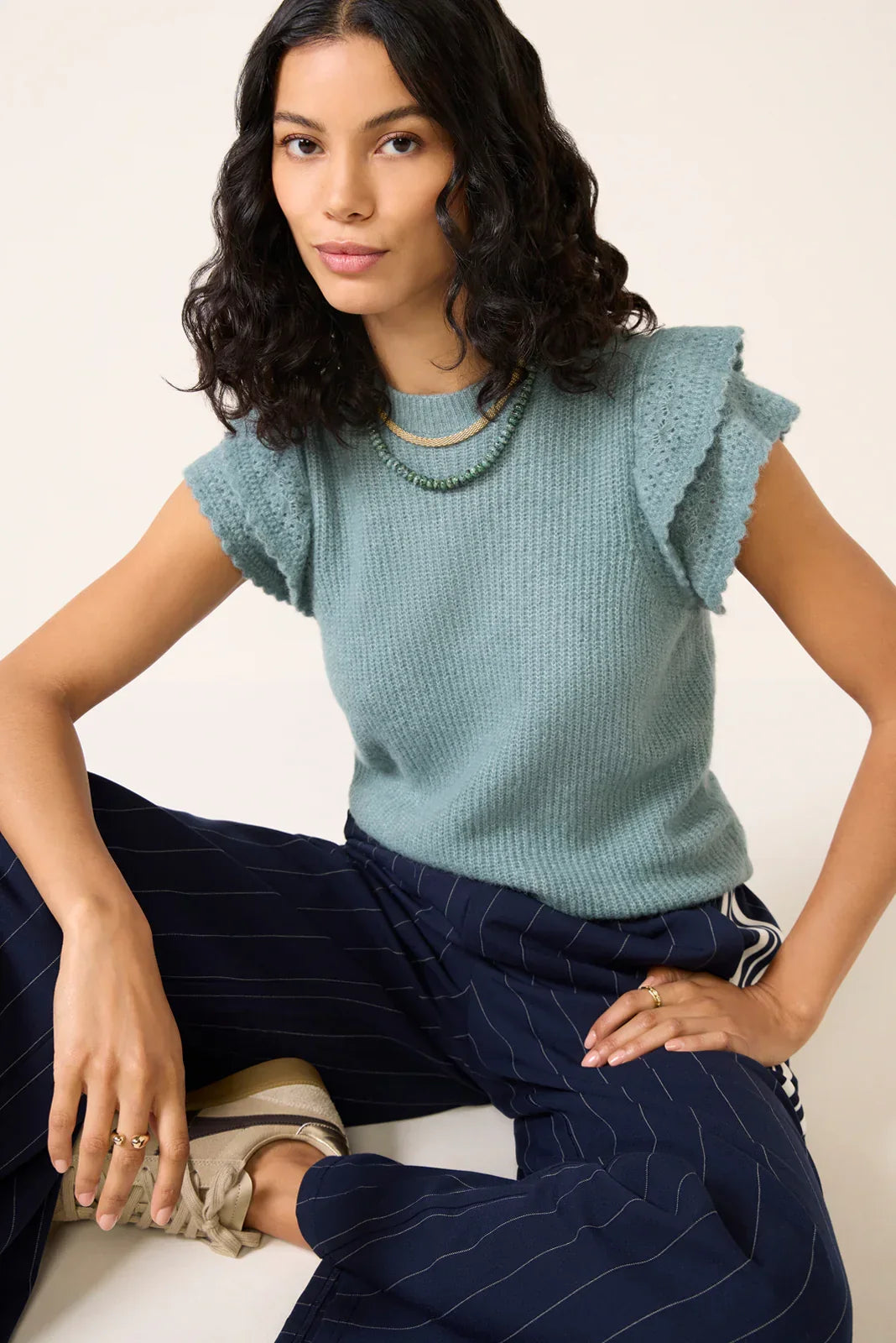 Stasia Flutter Sleeve Pullover