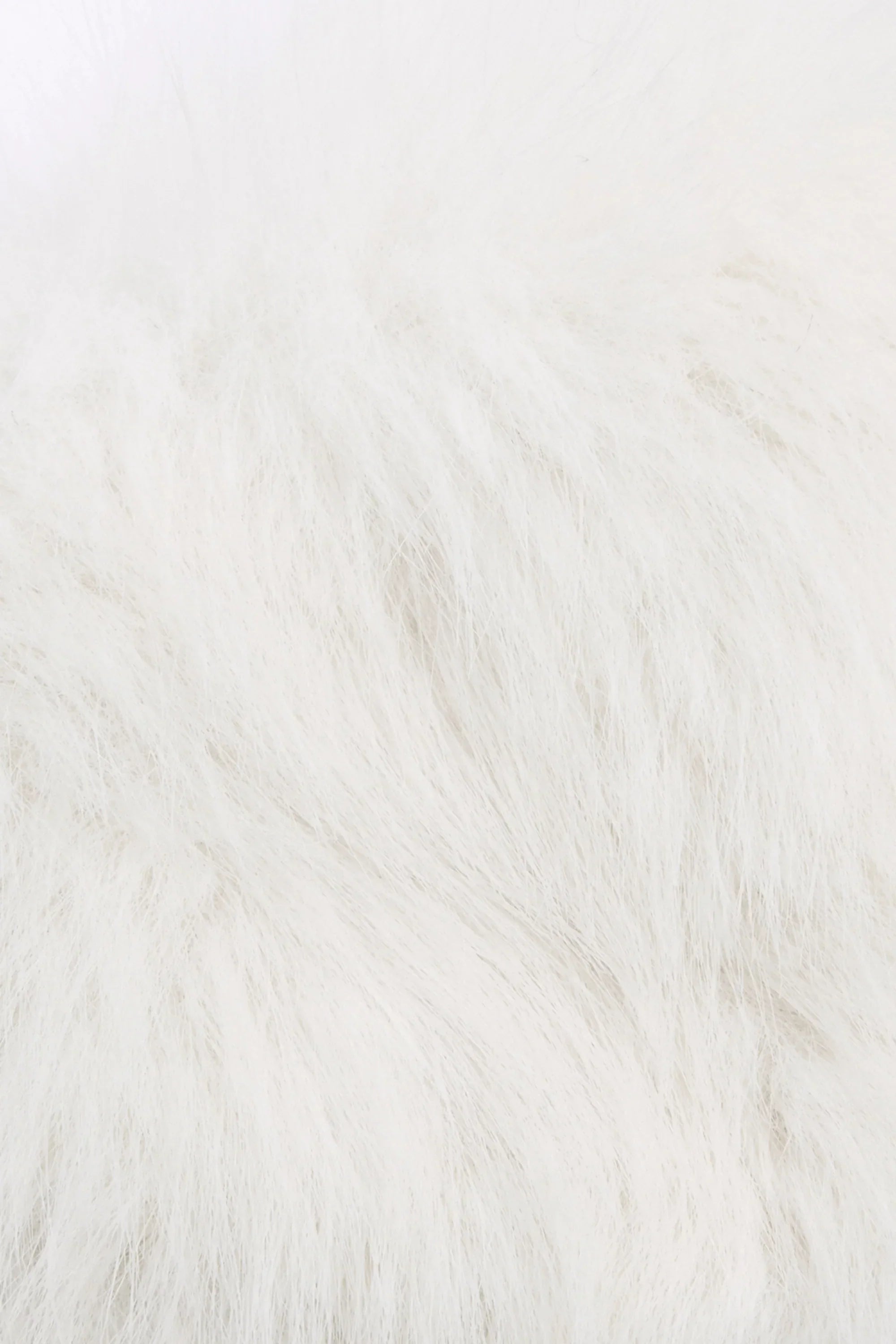 Faux Fur Triangle Bralette in White