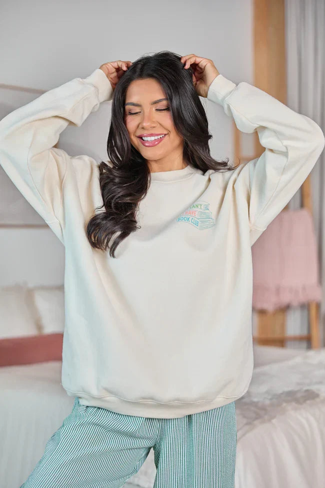 Book Club Cream Graphic Sweatshirt
