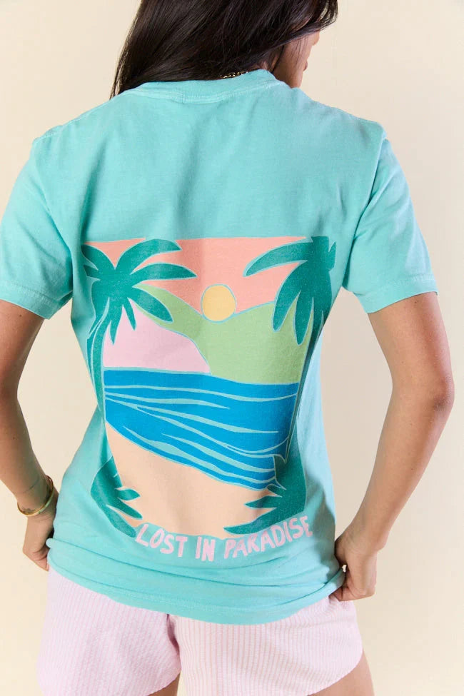 Lost In Paradise Mint Graphic Tee