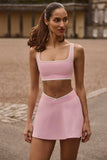Soft Active Crossover Mini Skort in Powder Pink
