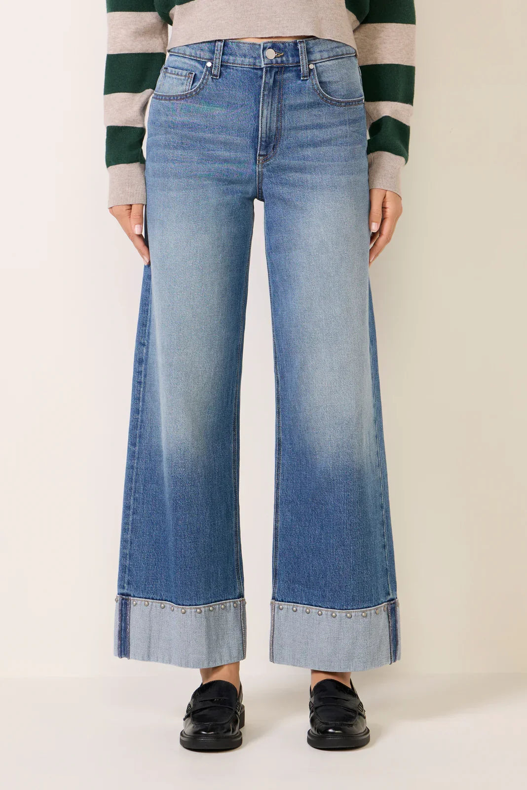 Ever Vintage Hem w Studs Wide Leg Jean