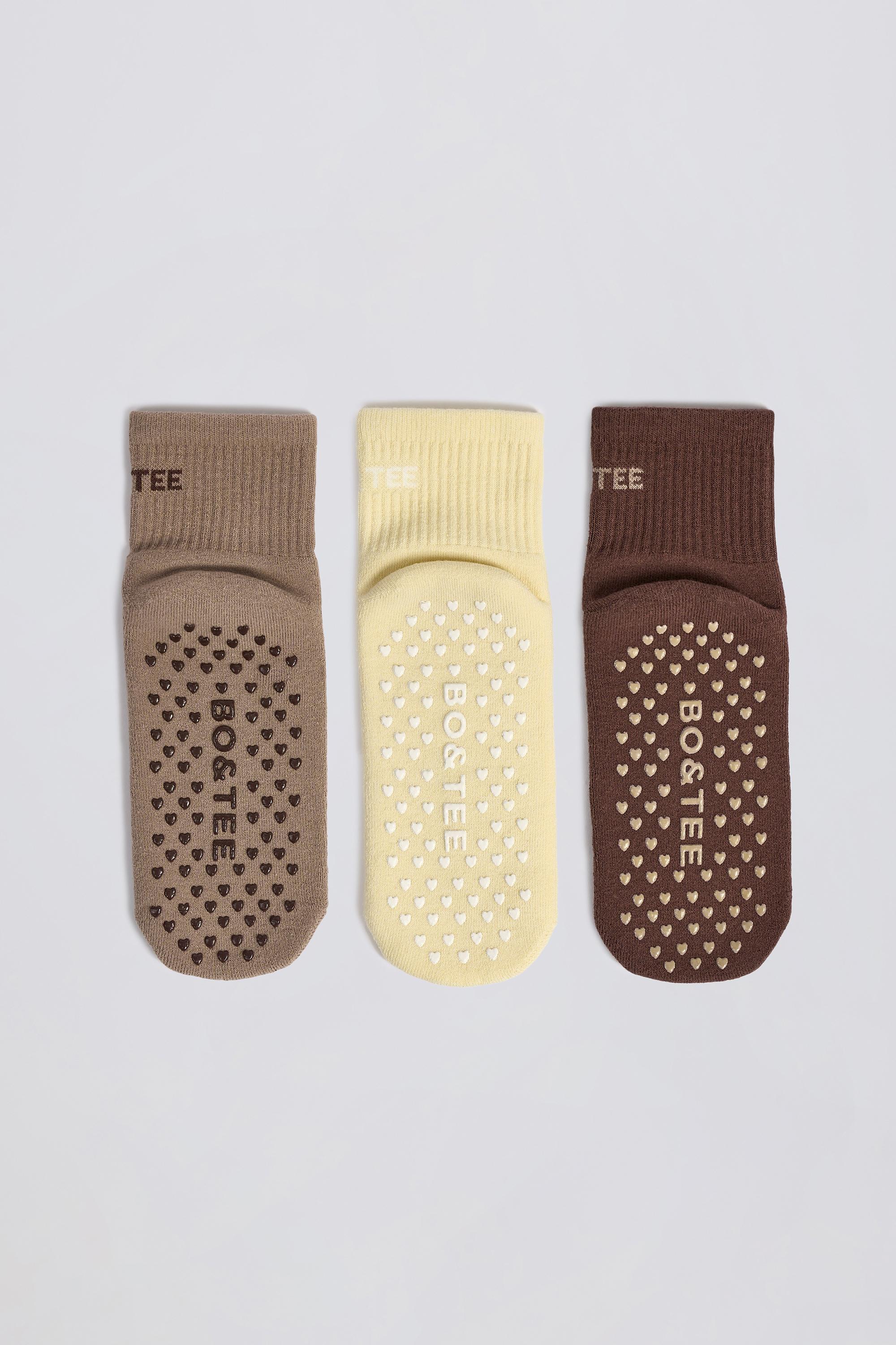Pilates Sock Bundle in Mocha Multi