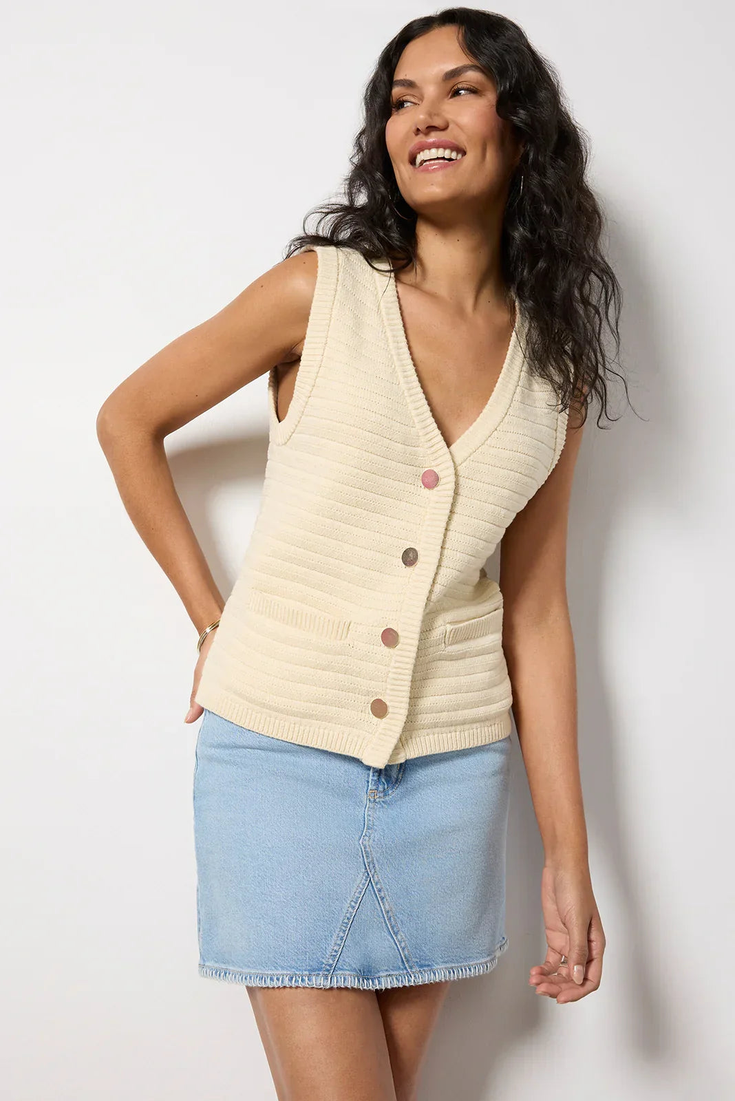Textured Sweater Vest
