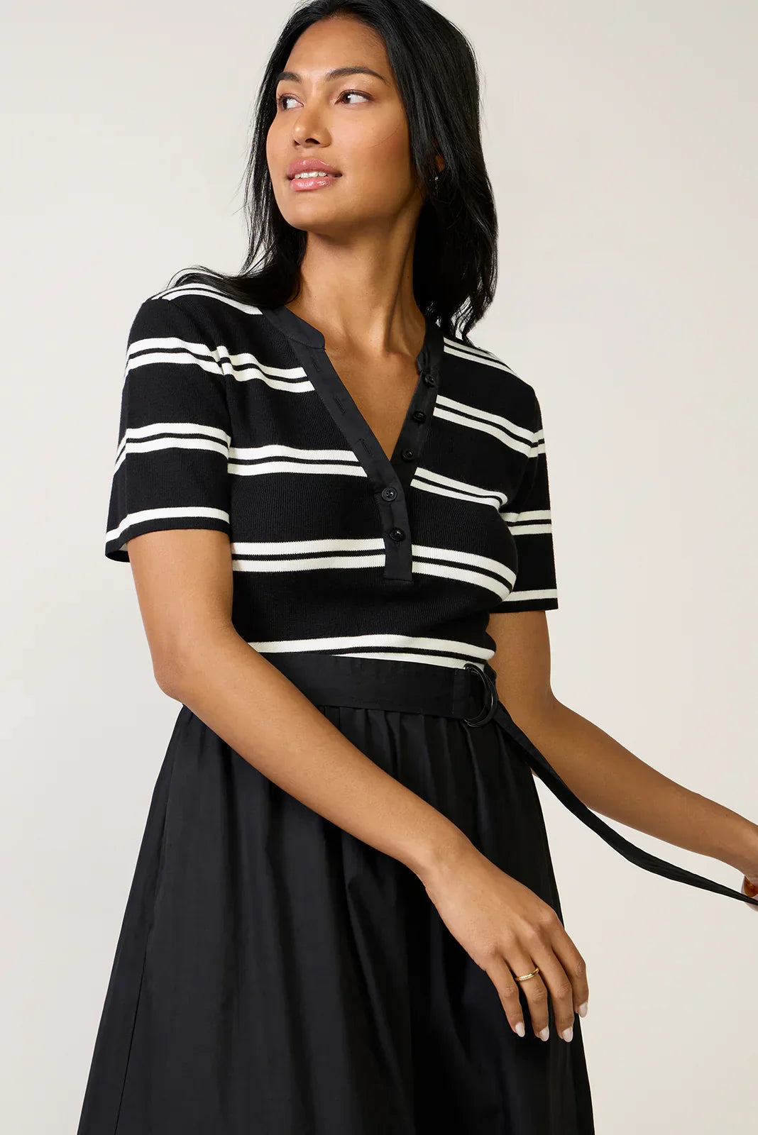 Anika Twofer Henley Midi Dress