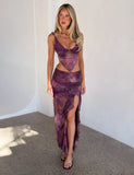 THEO SKIRT PLUM BUTTERFLY PAISLEY