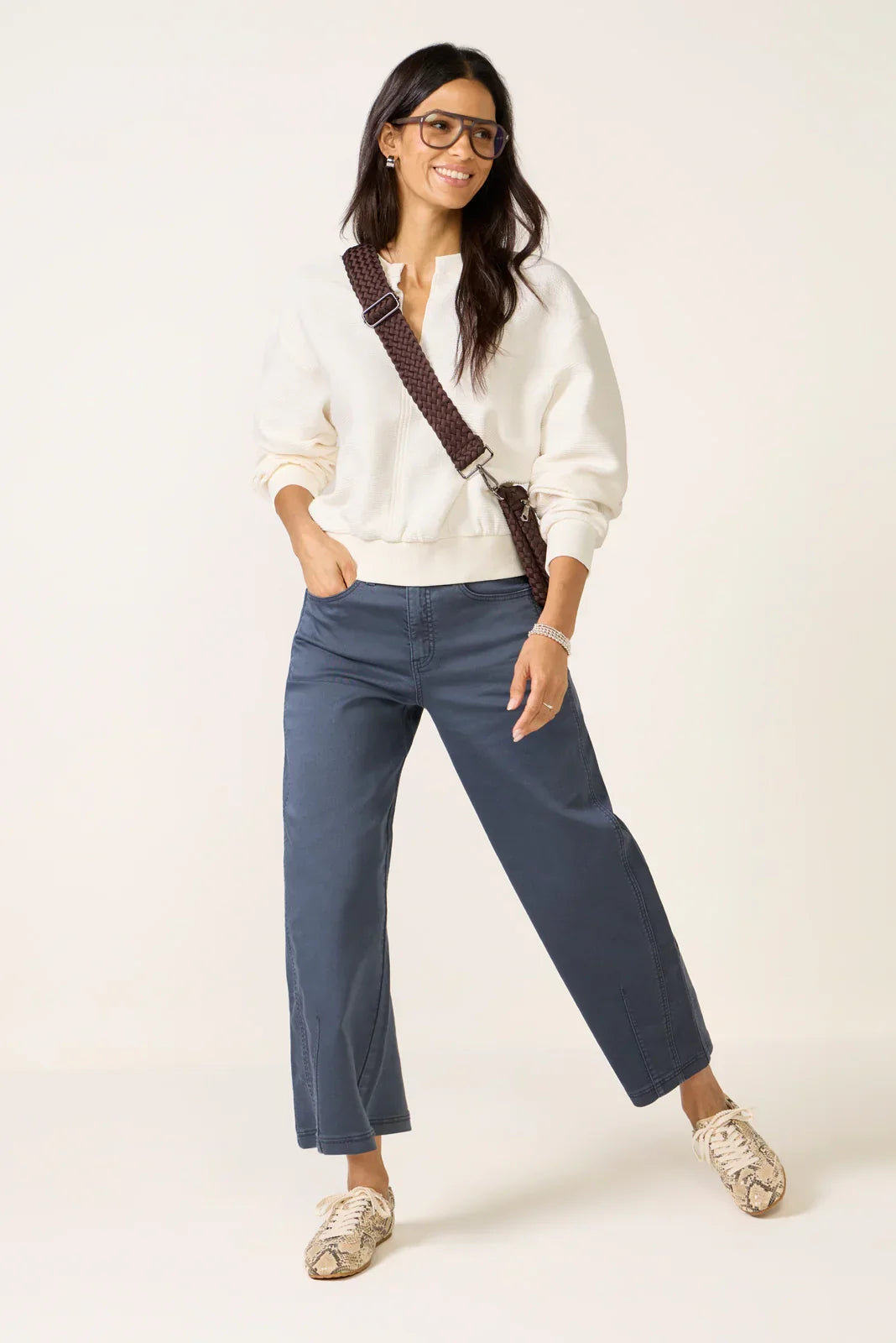 Split Neck Ribbed Top