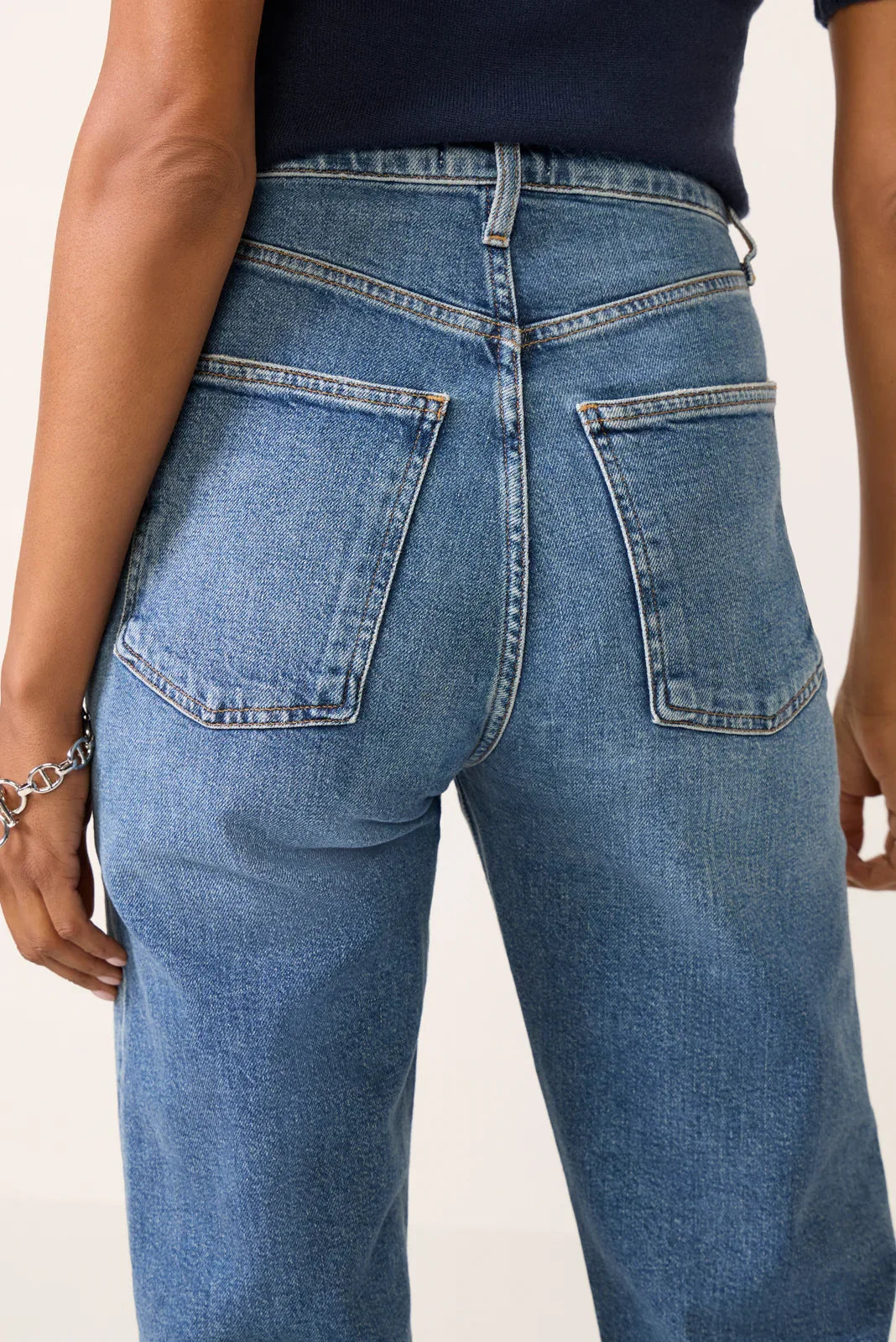 90s Pinch Waist Long Straight Jean