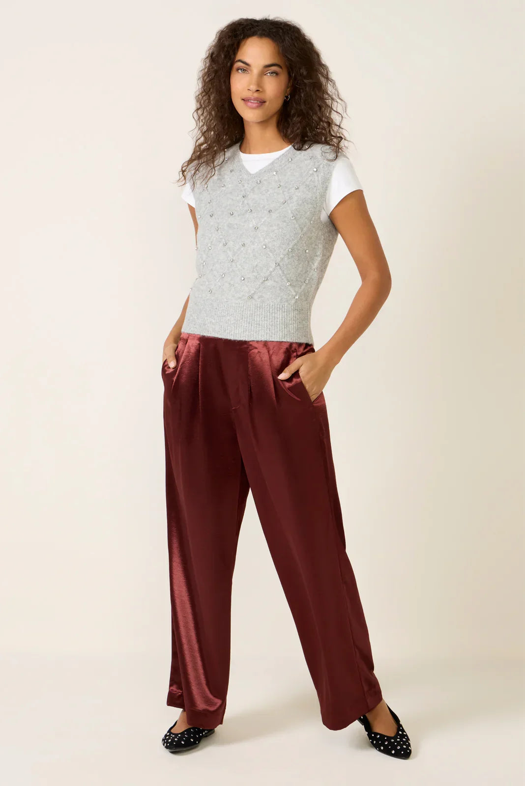 Noma Rhinestone Sweater Vest
