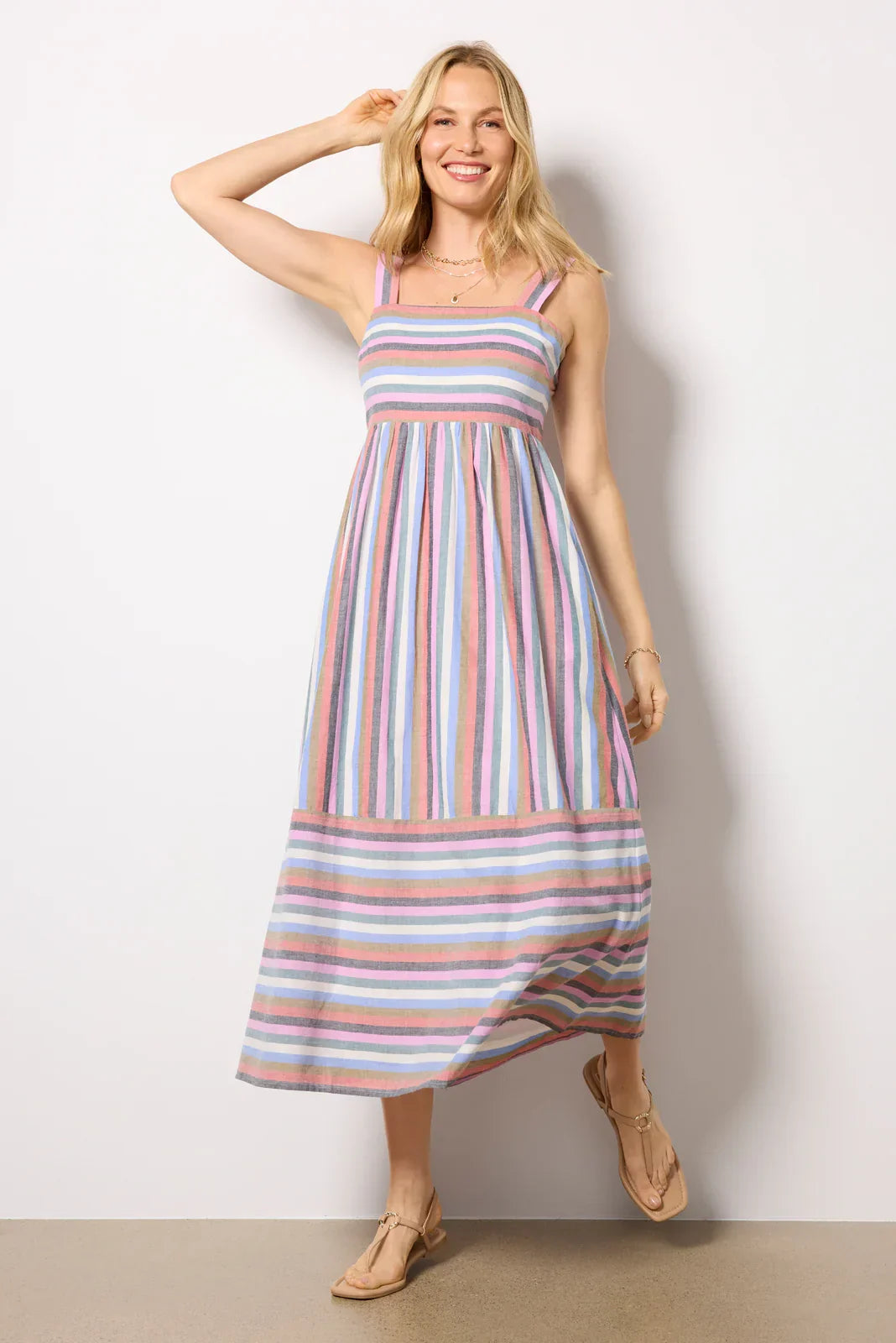 Julia Stripe Midi Dress