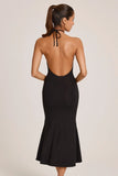 Modal Halterneck Midaxi Dress in Black