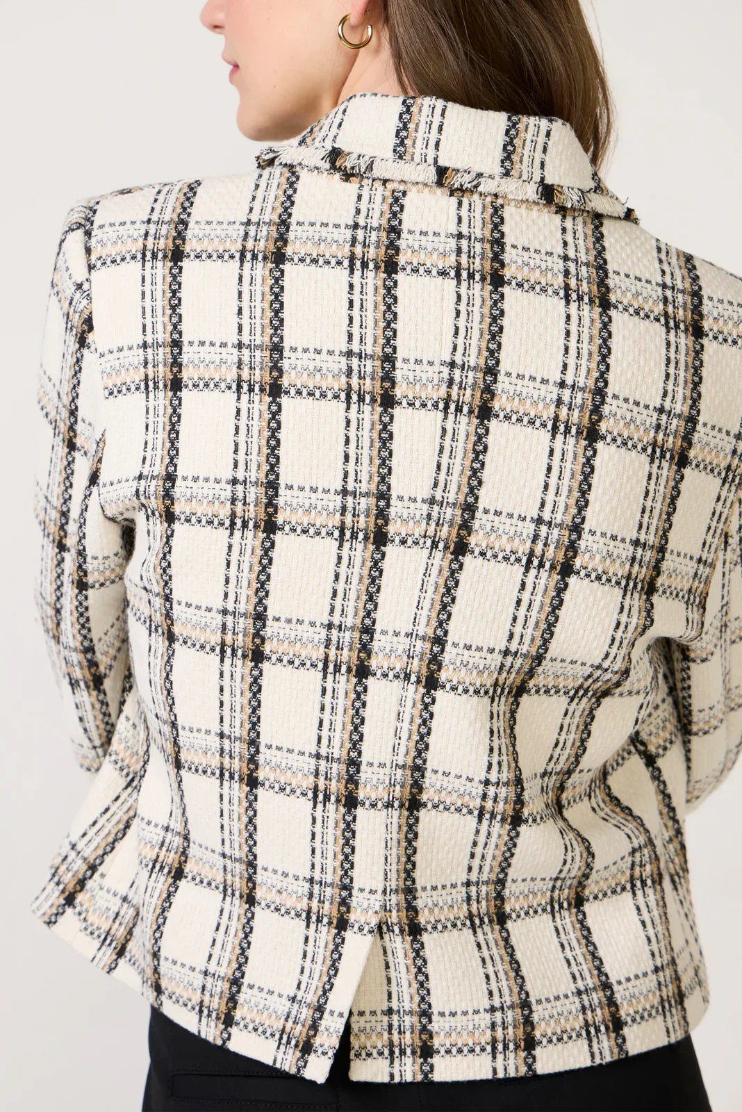 Amy Raw Edge Plaid Jacket