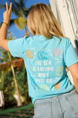 The Sea Is Calling Multi Mint Graphic Tee