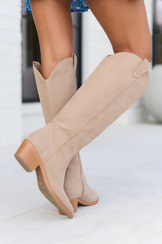 Shania Tan Tall Cowboy Boots