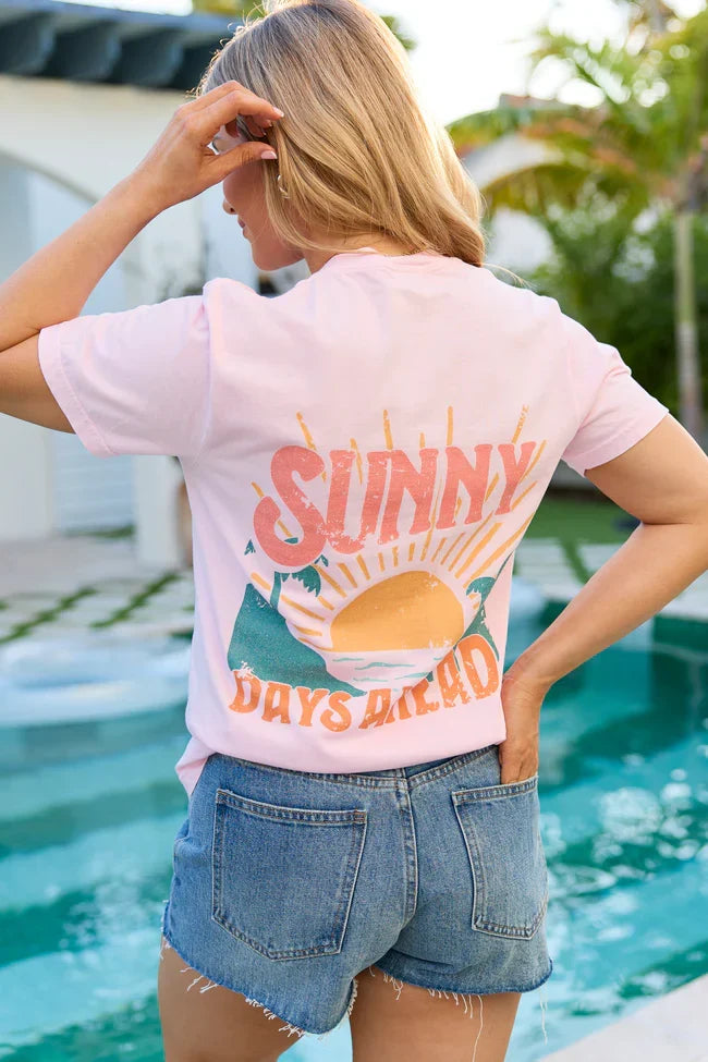 Sunny Days Ahead Light Pink Graphic Tee