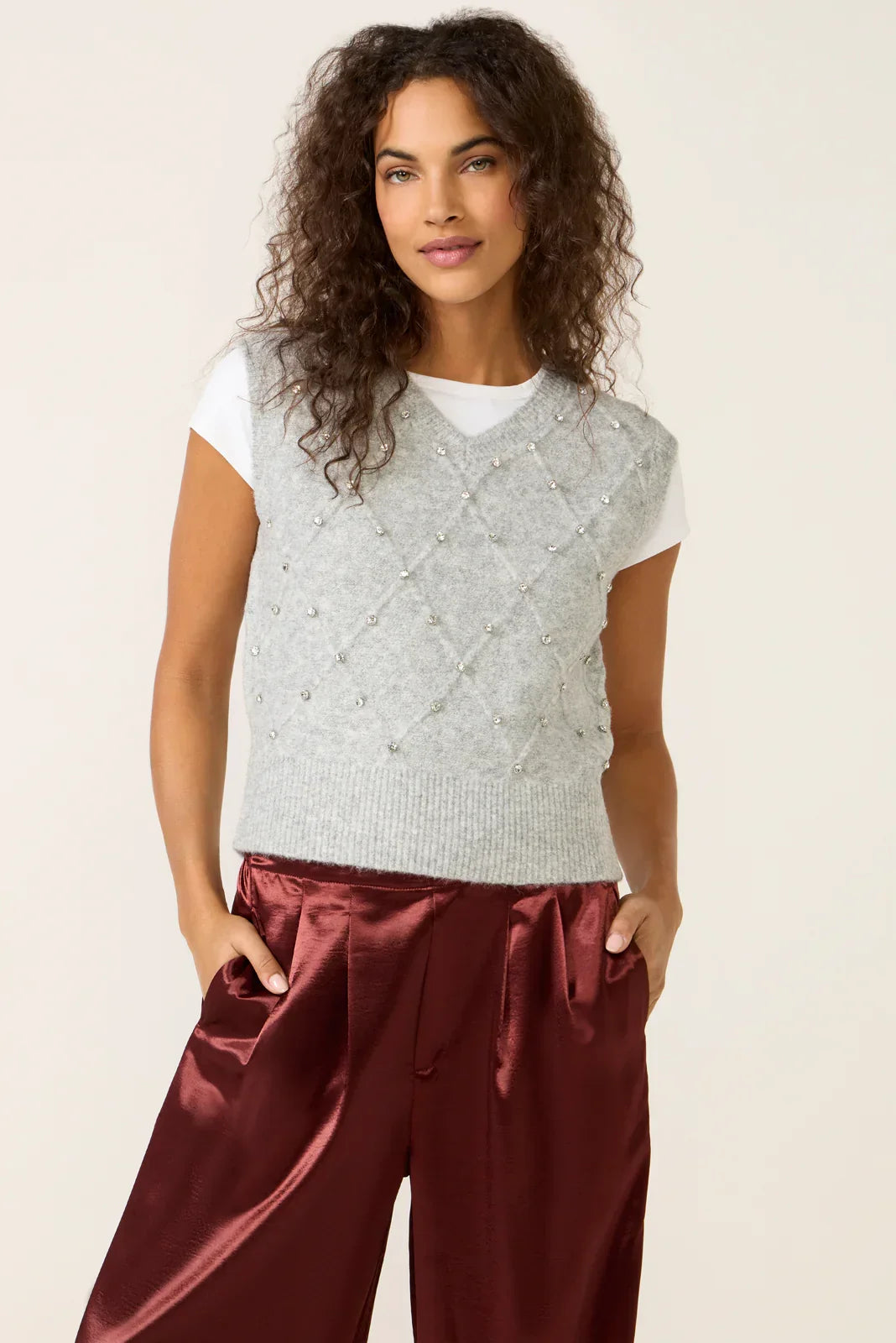 Noma Rhinestone Sweater Vest