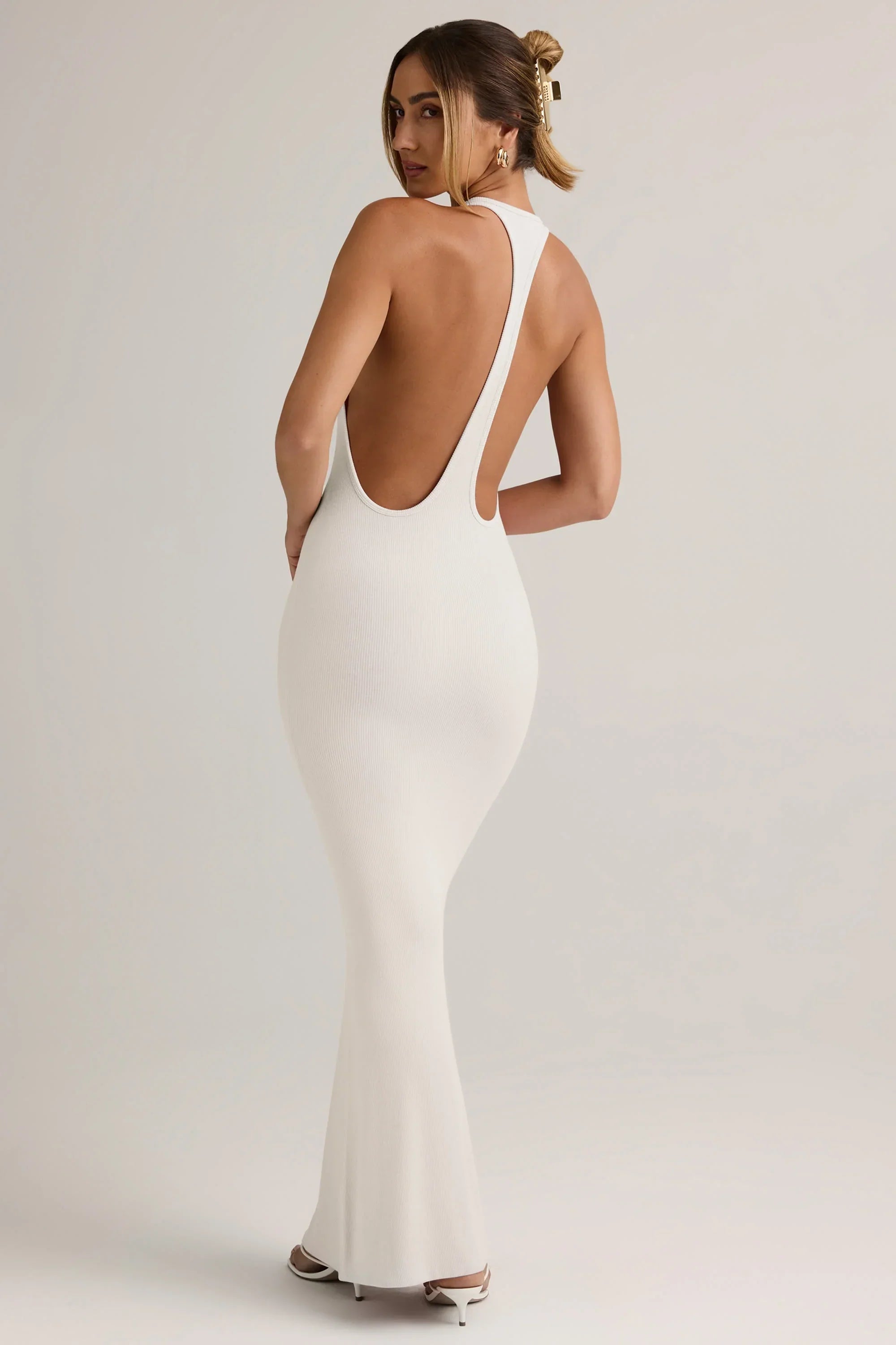 Modal Racerback Maxi Dress in White