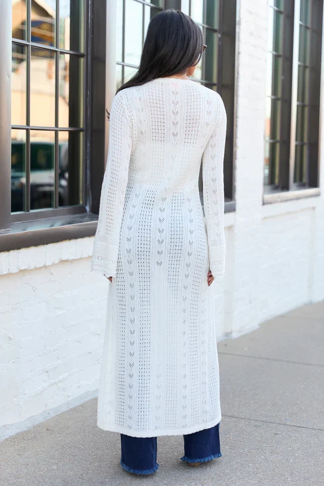 Campbell Ivory Knit Maxi Cardigan