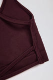Super Sculpt Seamless Backless Sports Bra in Burgundy