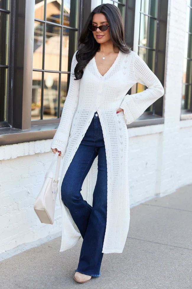 Campbell Ivory Knit Maxi Cardigan