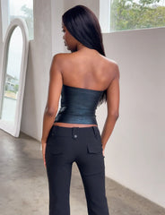 NIYA METALLIC BANDAGE TOP BLACK