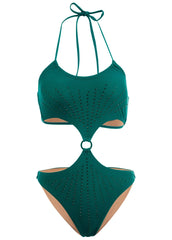 Rhinestone One Piece Green Glory