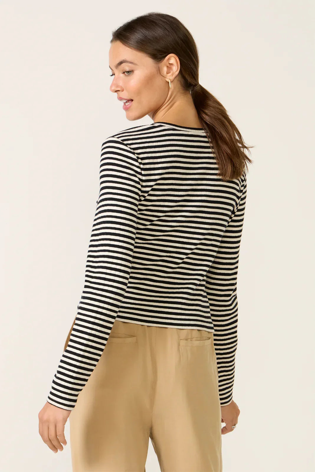 Kara Stripe Pointelle Top