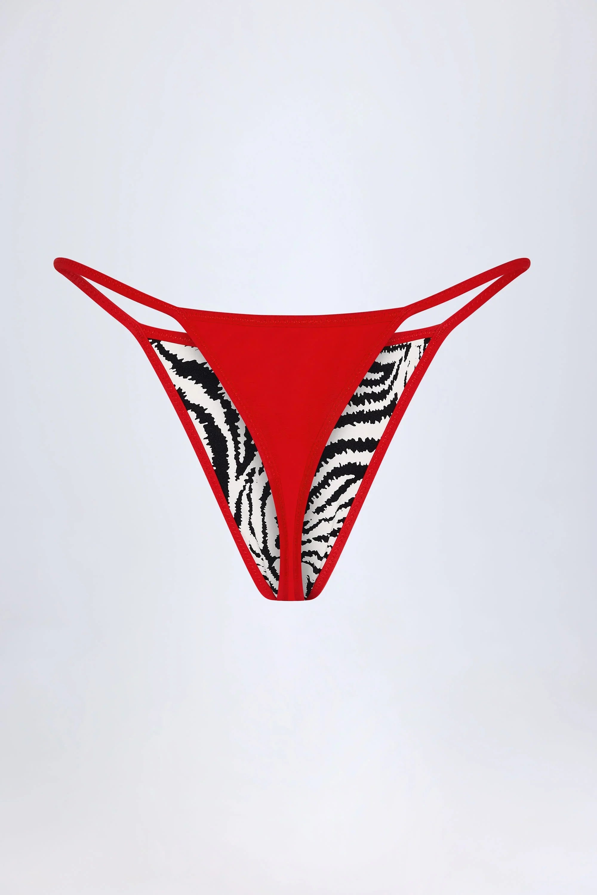 Thong Bikini Bottoms in Zebra Print