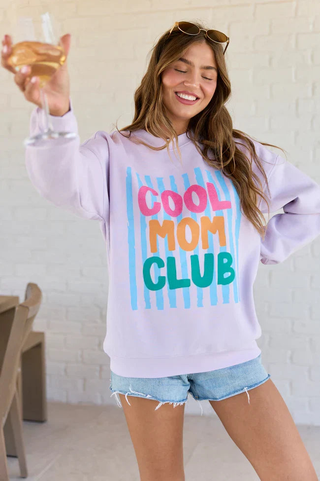 Cool Mom Club Purple Graphic Sweatshirt