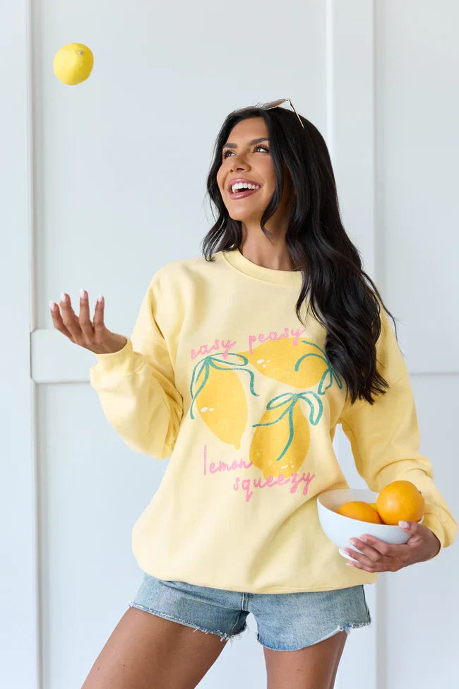 Easy Peasy Yellow Graphic Sweatshirt