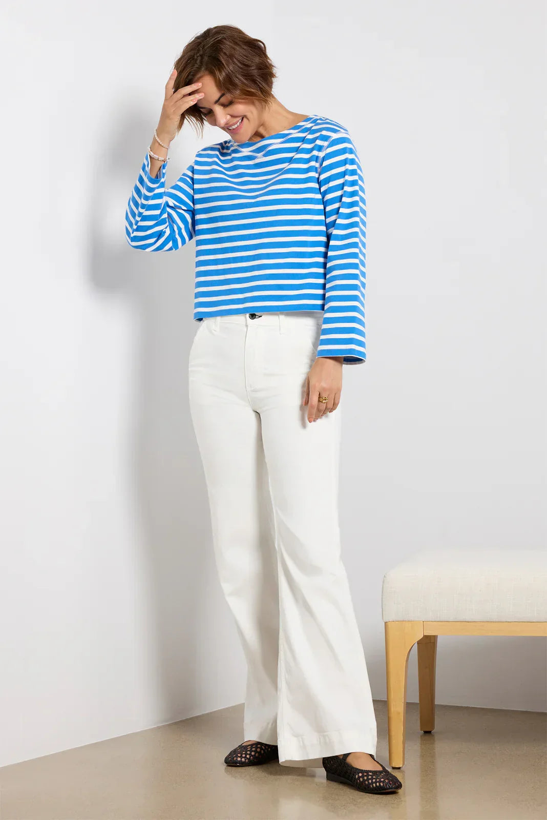 Marsielle Striped Boatneck Tee
